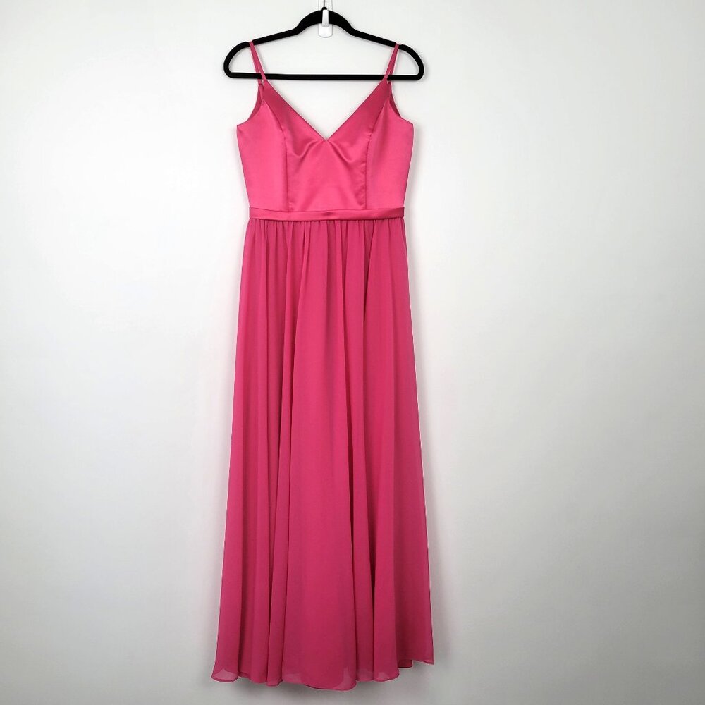 Allure Bridals Bridesmaids Gown Raspberry Pink Empire Waist Coquette Regency